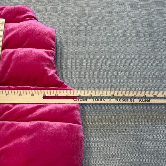 Gymboree Go Outside Puffer Vest size‎ 7-8 Medium Velour Hot Pink Full Zip - Picture 7 of 9